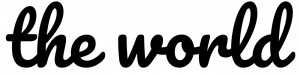 Home "the world" Schriftzug. Ein Schriftzug für die Webseite