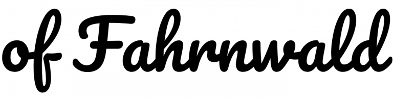 Home "of fahrnwald" Schriftzug. Ein Schriftzug für die Webseite